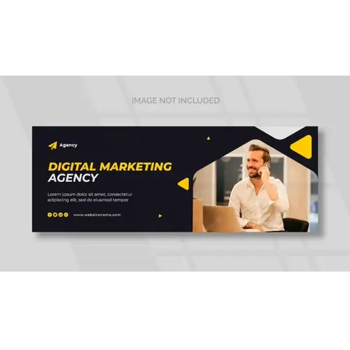 Digital marketing Facebook cover and panoramic banner template