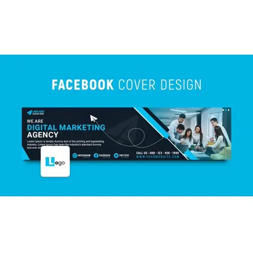 Digital marketing facebook cover and panoramic banner template