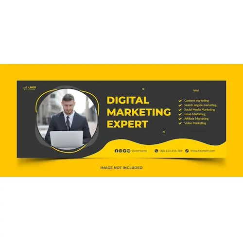 Digital marketing facebook cover photo design template