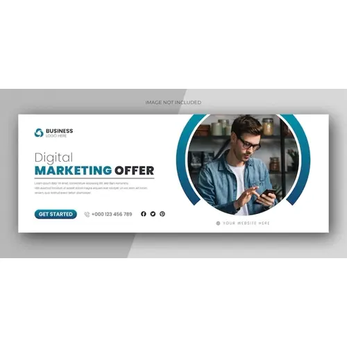 Digital marketing facebook cover web banner template