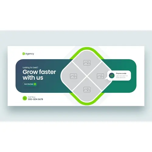 Digital marketing facebook cover web banner template