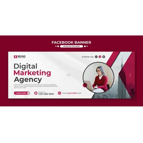 Digital marketing facebook cover and web banner template