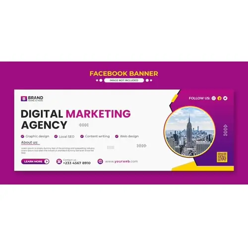 Digital marketing facebook cover and web banner template