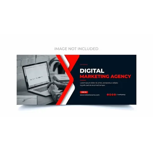 Digital marketing facebook page cover template psd