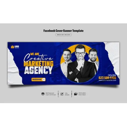 Digital marketing live webinar and corporate facebook cover banner template Premium Psd