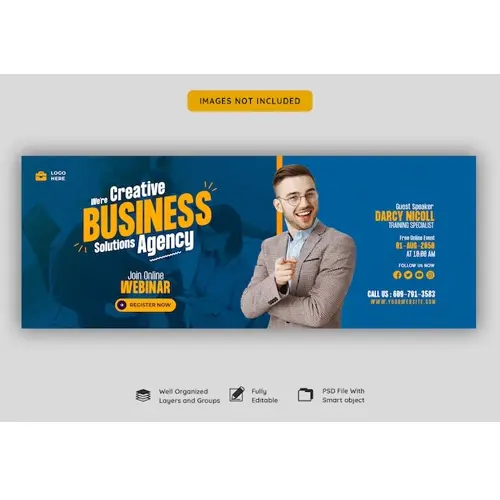 Digital marketing live webinar and corporate facebook cover template