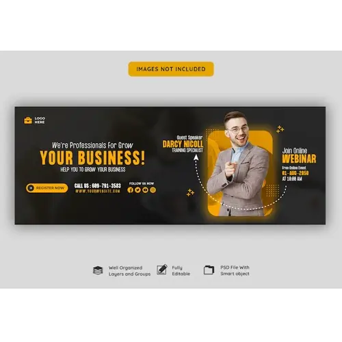 Digital marketing live webinar and corporate facebook cover template