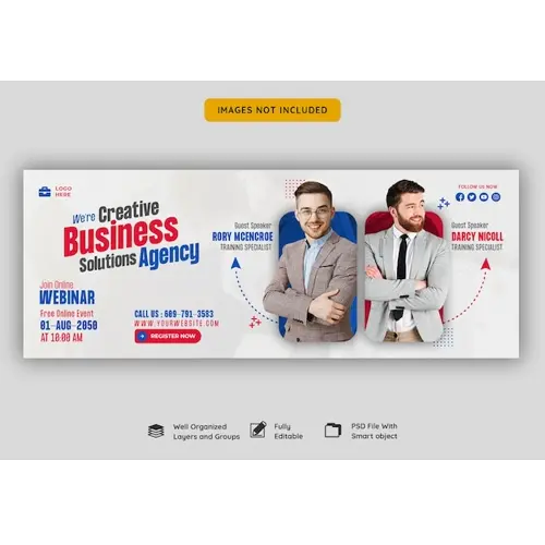 Digital marketing live webinar and corporate facebook cover template