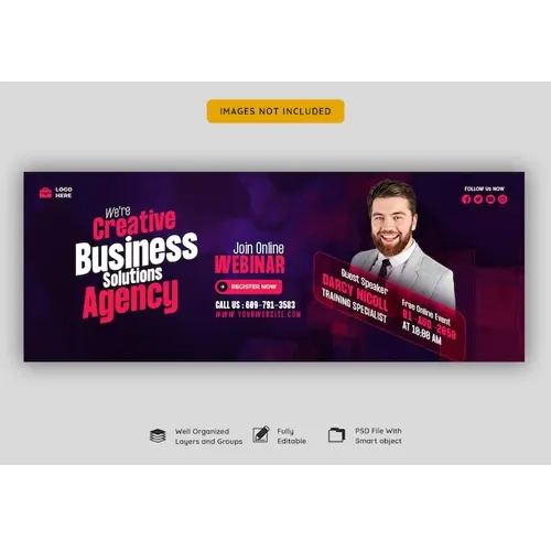 Digital marketing live webinar and corporate facebook cover template
