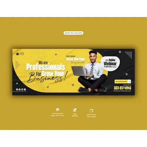 Digital marketing live webinar and corporate Facebook cover template