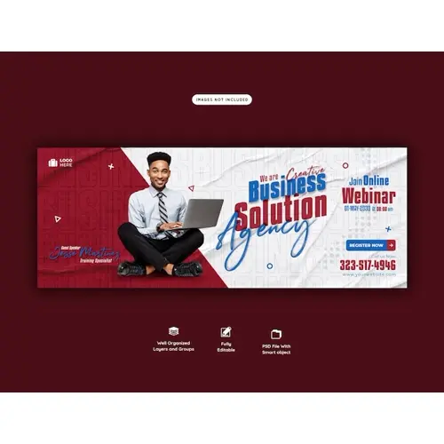 Digital marketing live webinar and corporate Facebook cover template