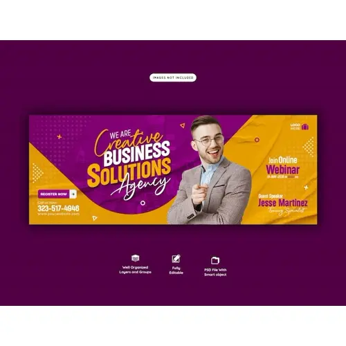 Digital marketing live webinar and corporate facebook cover template