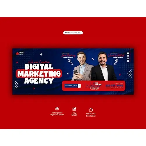 Digital marketing live webinar and corporate facebook cover template