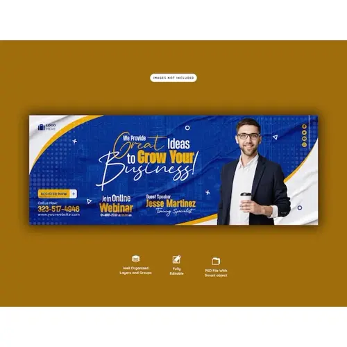 Digital marketing live webinar and corporate facebook cover template