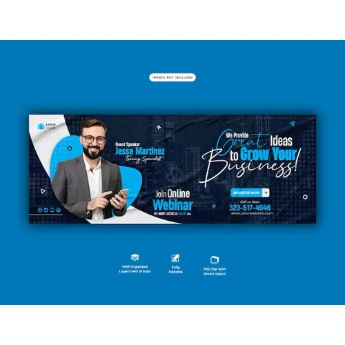 Digital marketing live webinar and corporate facebook cover template