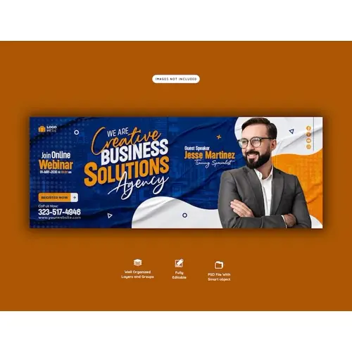 Digital marketing live webinar and corporate facebook cover template