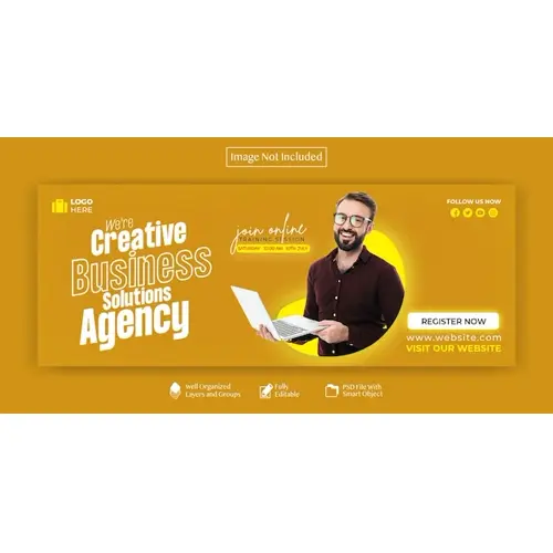 Digital marketing live webinar and corporate facebook cover template