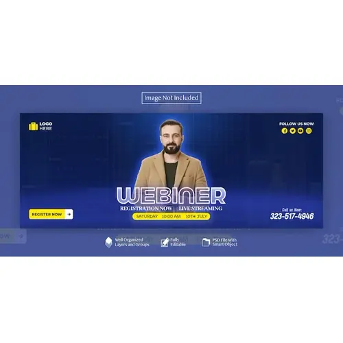 Digital marketing live webinar and corporate facebook cover template
