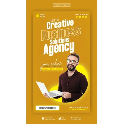Digital marketing live webinar and corporate facebook and Instagram story template