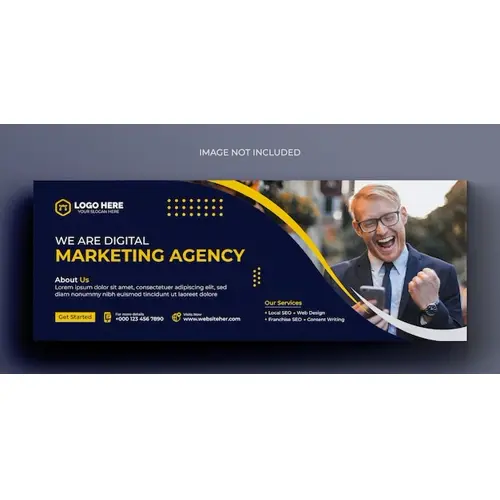 Digital marketing media web banner flyer and facebook cover photo design template