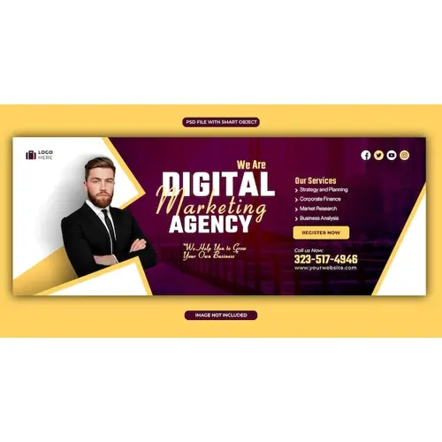 Digital marketing modern style Facebook cover template