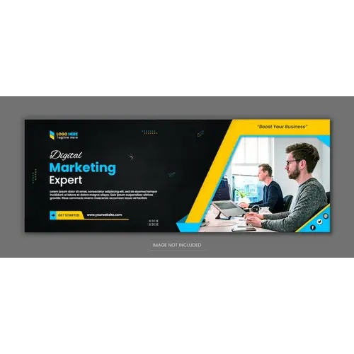 Digital marketing new corporate Facebook cover and social media banner design template