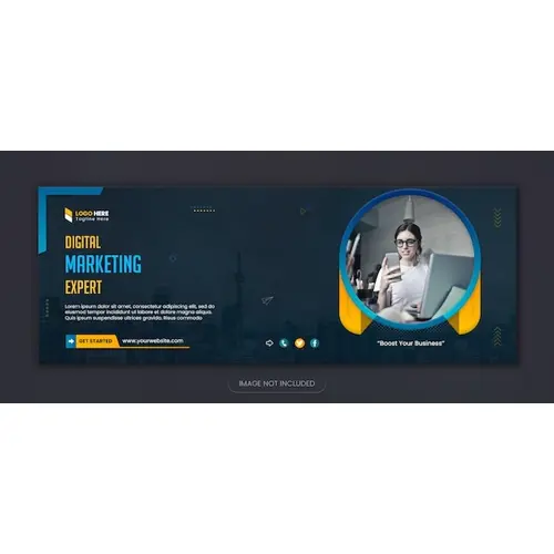 Digital marketing new facebook cover banner design and new social media post design template