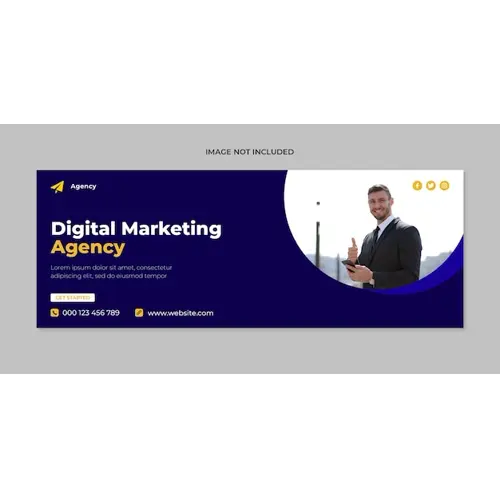 Digital marketing social media facebook cover and web banner template