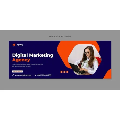 Digital marketing social media facebook cover and web banner template