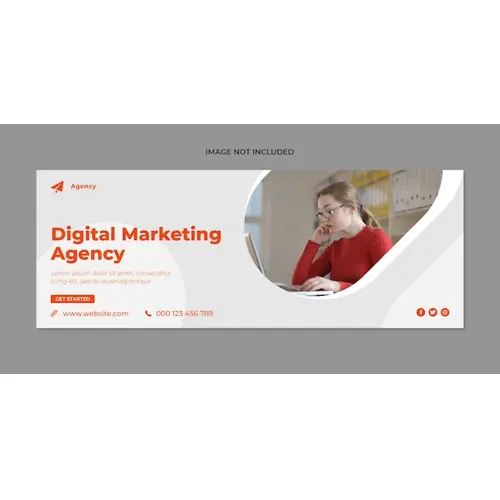 Digital marketing social media facebook cover and web banner template