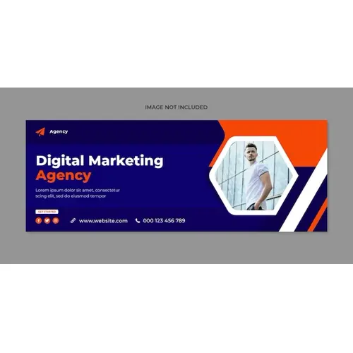 Digital marketing social media facebook cover and web banner template