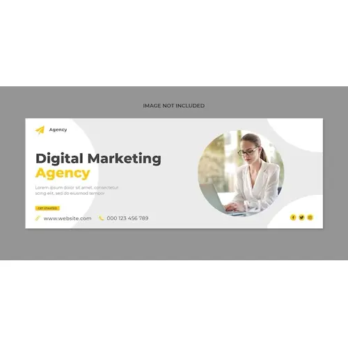 Digital marketing social media facebook cover and web banner template
