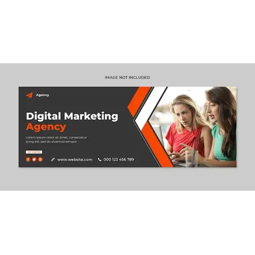 Digital marketing social media facebook cover and web banner template