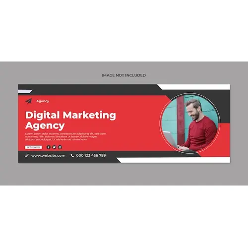 Digital marketing social media facebook cover and web banner template