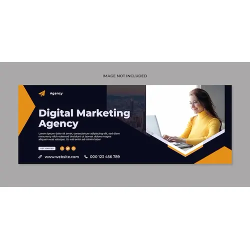 Digital marketing social media facebook cover and web banner template