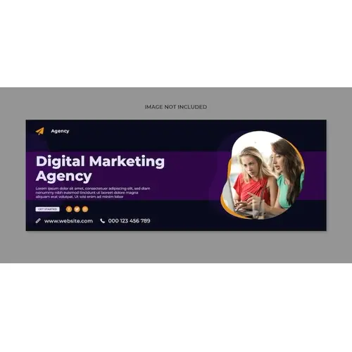 Digital marketing social media facebook cover and web banner template