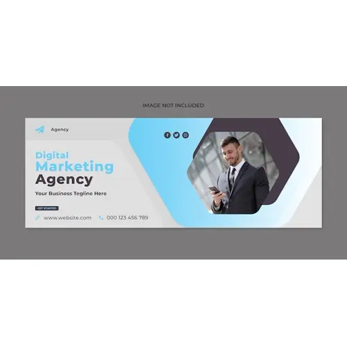 Digital marketing social media facebook cover and web banner template