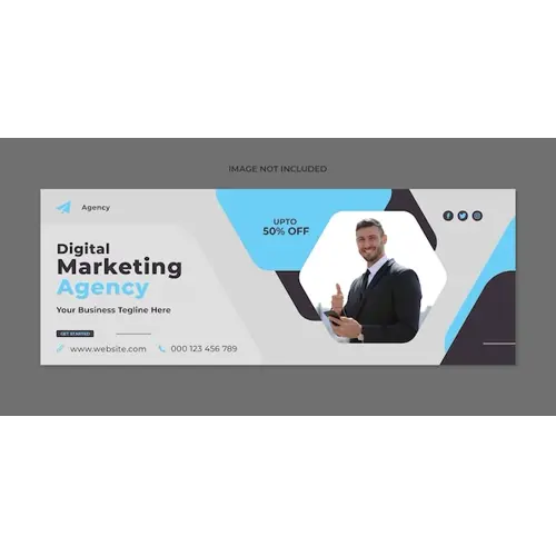 Digital marketing social media facebook cover and web banner template