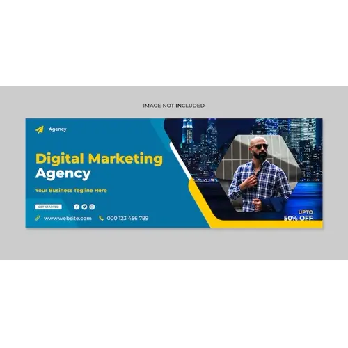 Digital marketing social media facebook cover and web banner template
