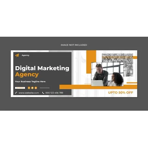 Digital marketing social media facebook cover and web banner template