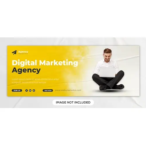 Digital marketing solutions agency live webinar and corporate Facebook cover template