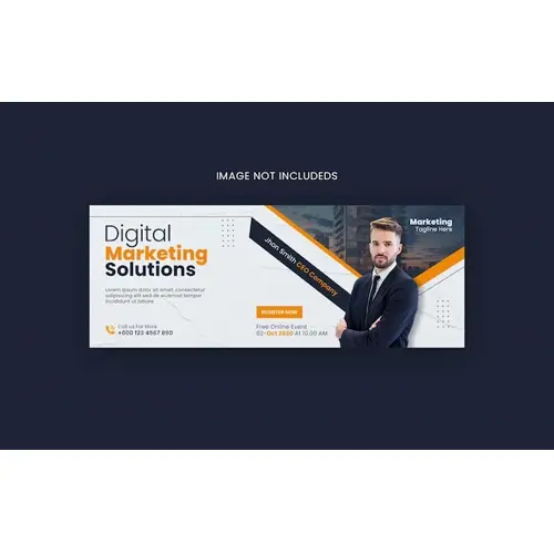 Digital marketing solutions Facebook cover and web banner design template