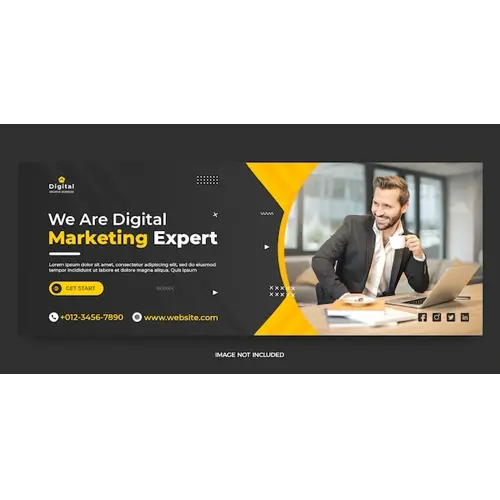 Digital marketing web and facebook cover social media post banner template