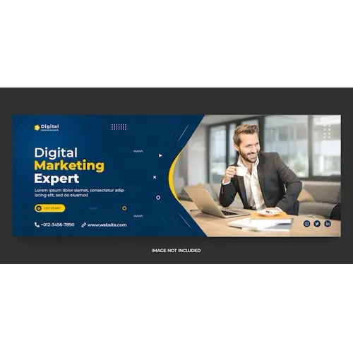 Digital marketing web and facebook cover social media post banner template