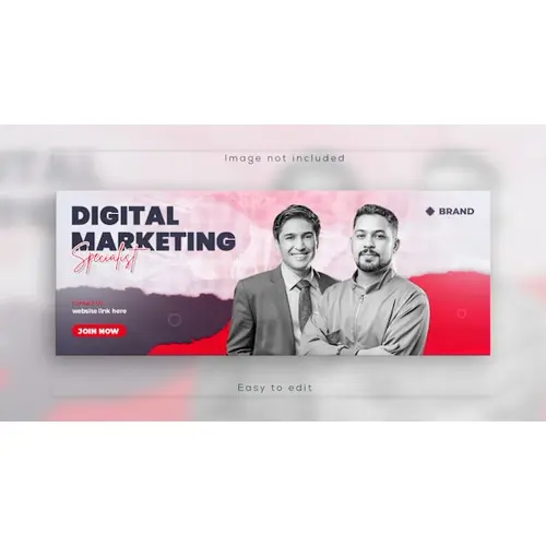 Digital marketing webinar Online business conference web banner and Facebook cover template design