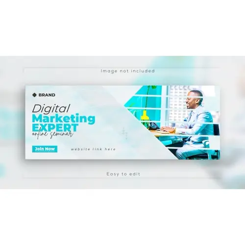 Digital marketing webinar Online business conference web banner and Facebook cover template design