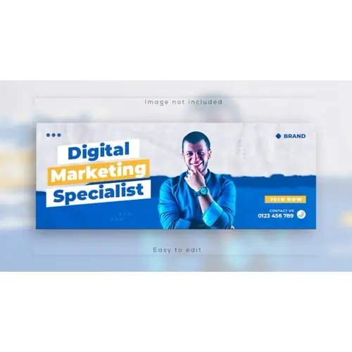 Digital marketing webinar Online business conference web banner and Facebook cover template design