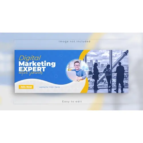 Digital marketing webinar Online business conference web banner and Facebook cover template design