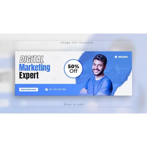 Digital marketing webinar Online business conference web banner and Facebook cover template design