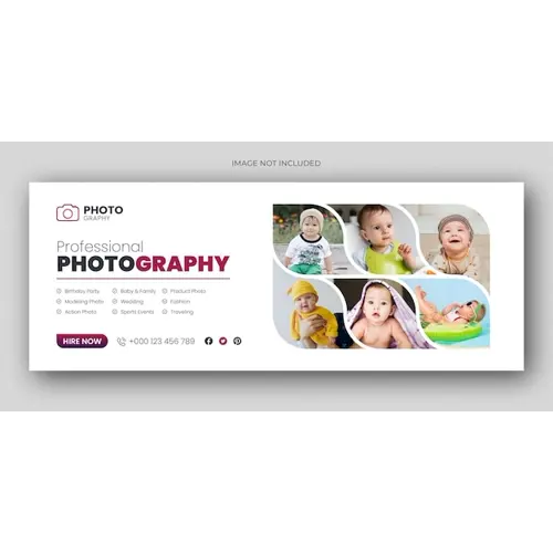 Digital photography services facebook cover or web banner template